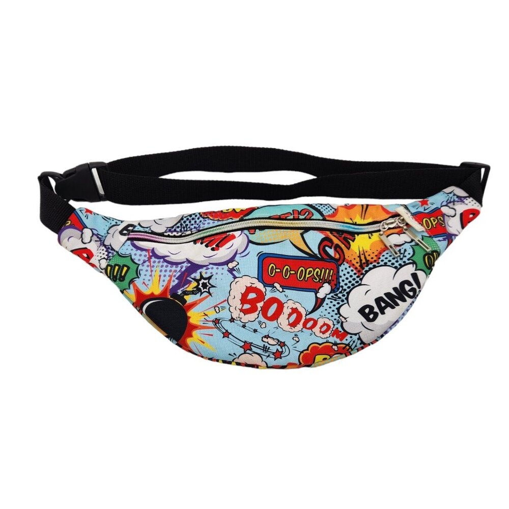 Bang! Pop Art‎ Fanny Pack Colorful Comic Boom Comic Anime Waist Pack EUC